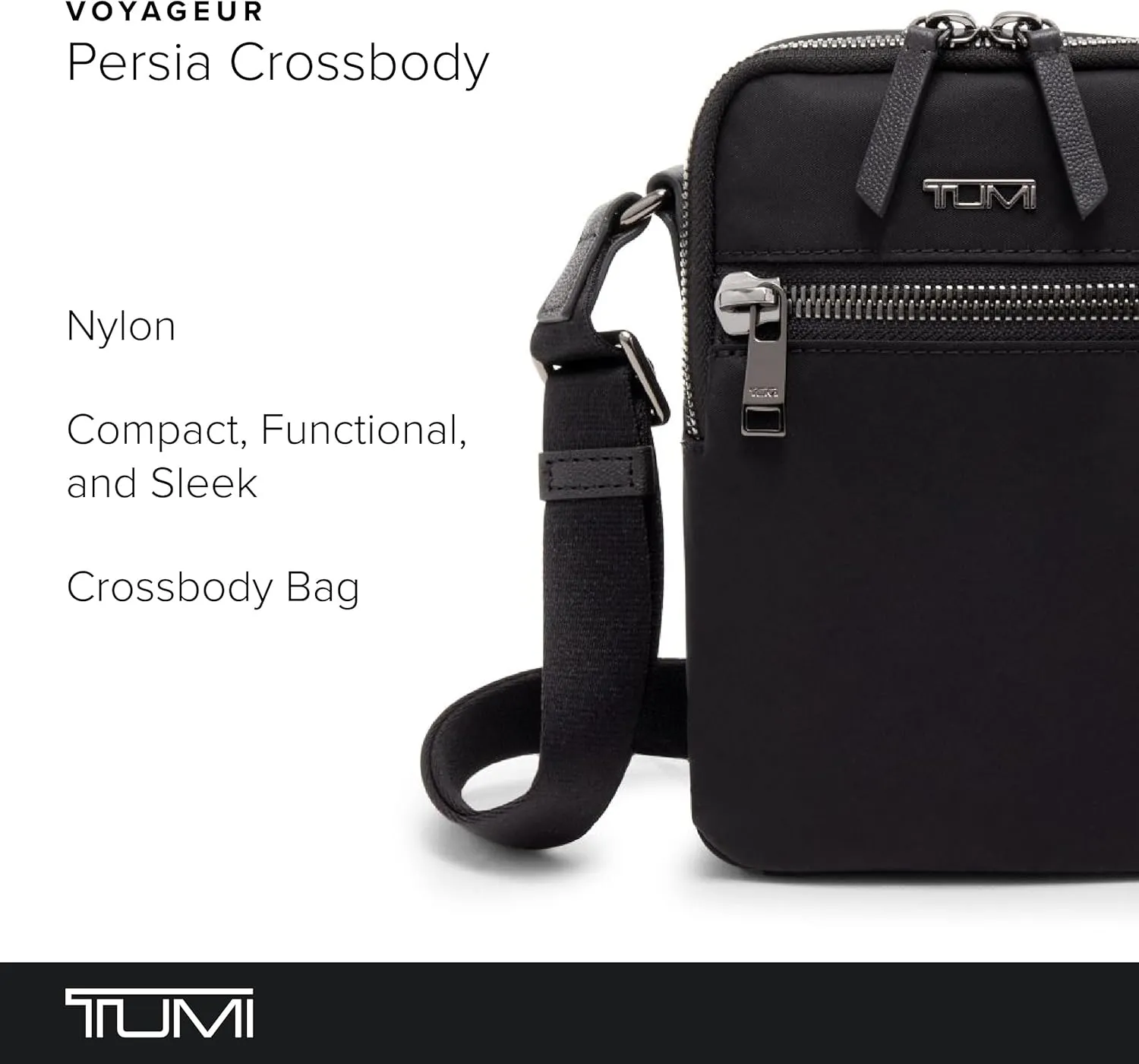 TUMI - Voyageur Persia Crossbody - Nylon Crossbody Travel Shoulder Bag for Women & Men - Stain- & Water-Resistant Fabric