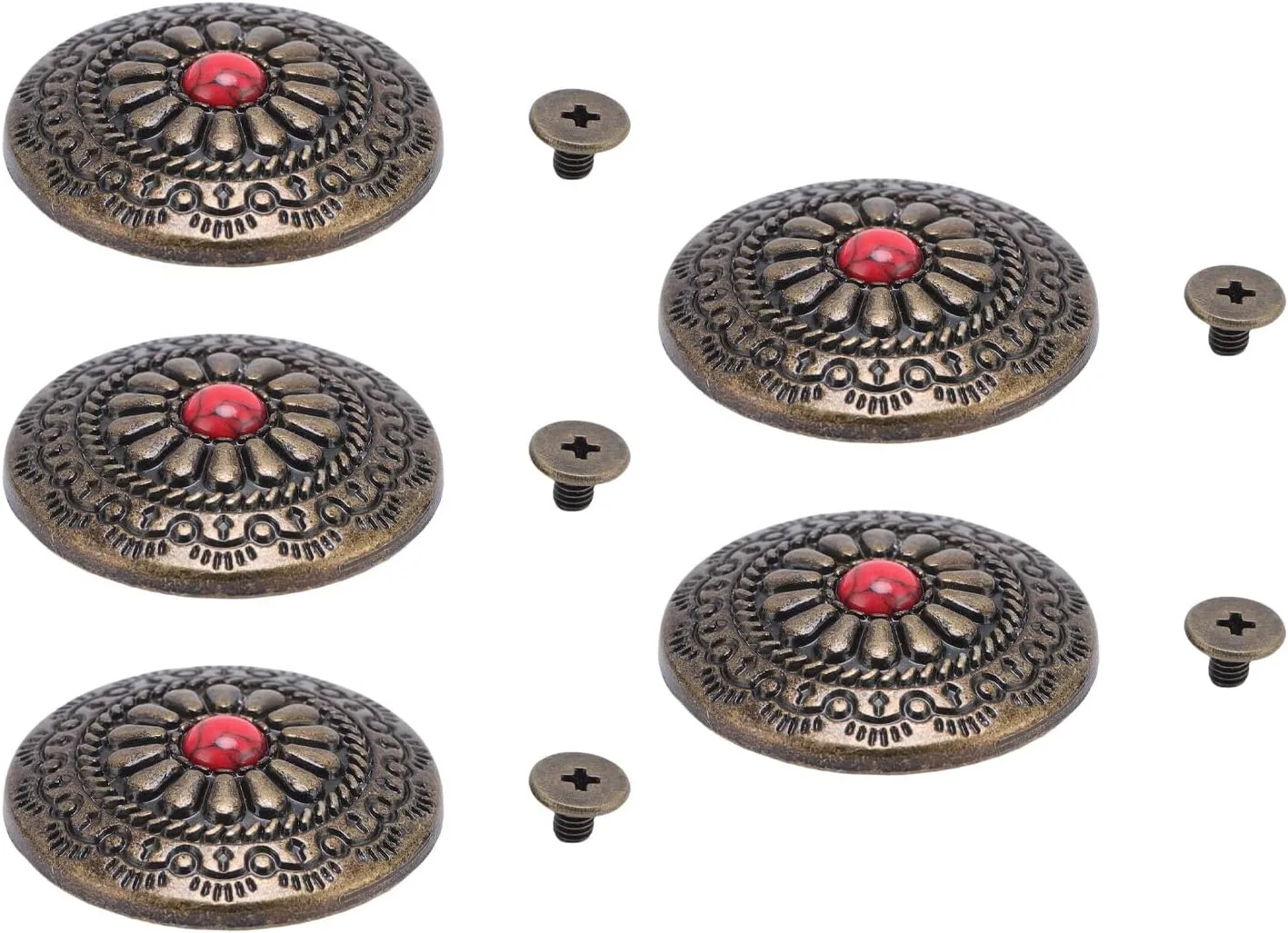 Turquoise Round Conchos Decorative Buckle for Belts Bags Shoes Clothing