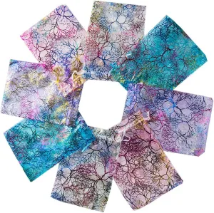 Tvoip 100Pcs Coral Pattern Organza Drawstring Pouches Jewelry Packaging Organza Bags Candy Wedding Christmas Party Gift Bags(Mix) (3.5x4.5'' (9x12cm))