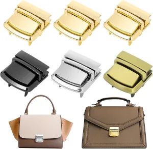 TXIN 6 Pieces Turn Locks Purse Clasp Thumb Lock Purse Buckle Fasteners Purse Hardware for DIY Craft Leather Bag Crochet Handbags Making,4 Colors