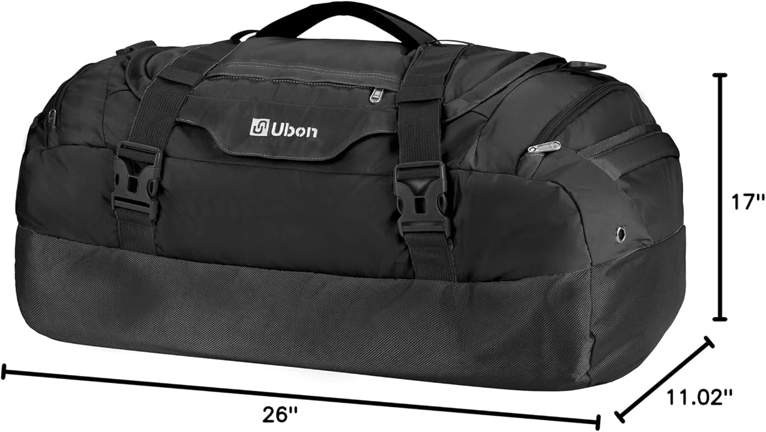 Ubon Large Duffel Bag Weekender Bags with Shoe Compartments 4-Way Sports Gym Backpack with Padded Straps Camping Traveling Duffle Bag