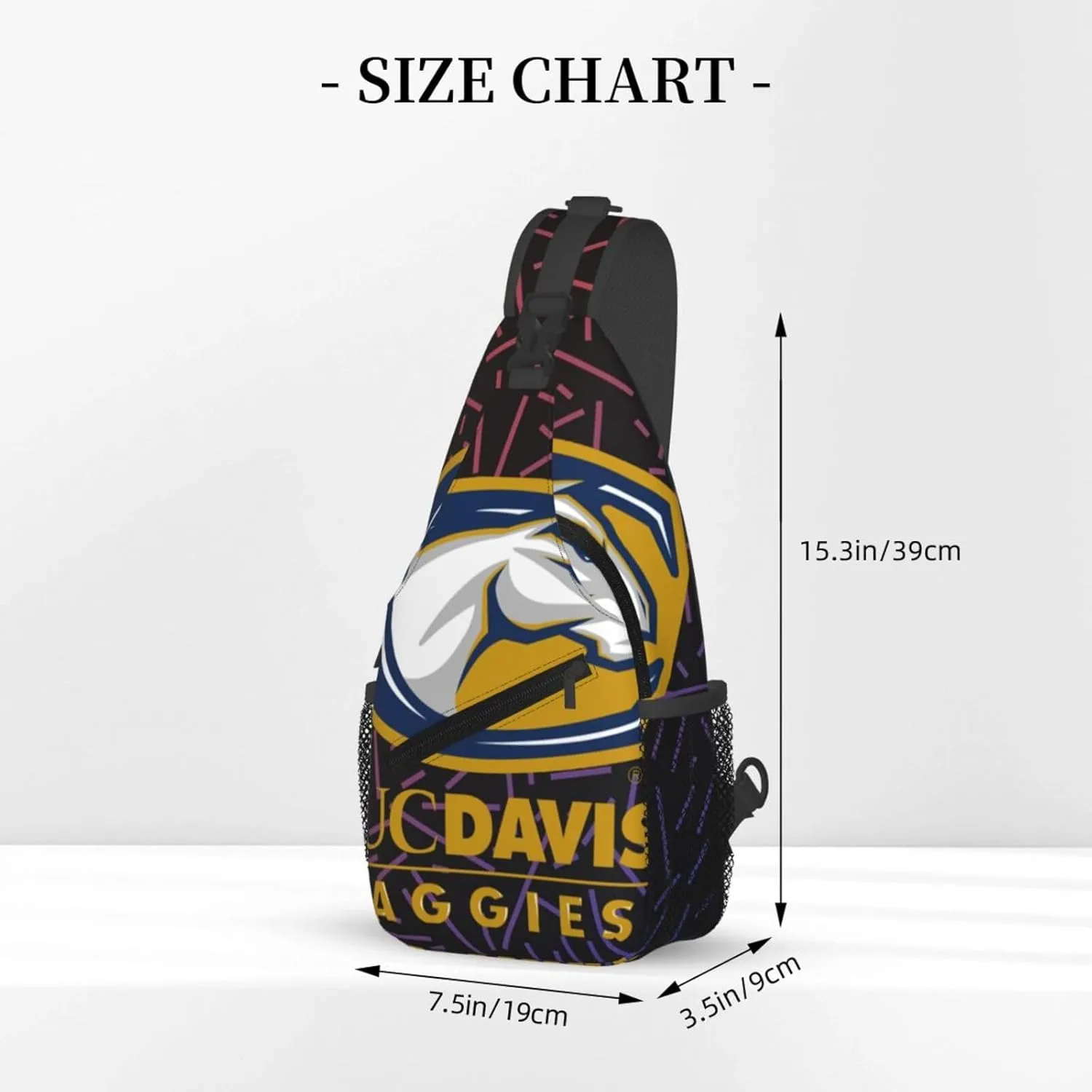 Uc Davis Aggies Small Crossbody Backpack Sling Bag For Men Women Mini One Shoulder Chest Bags Gym Sport Travel Hiking Daypack