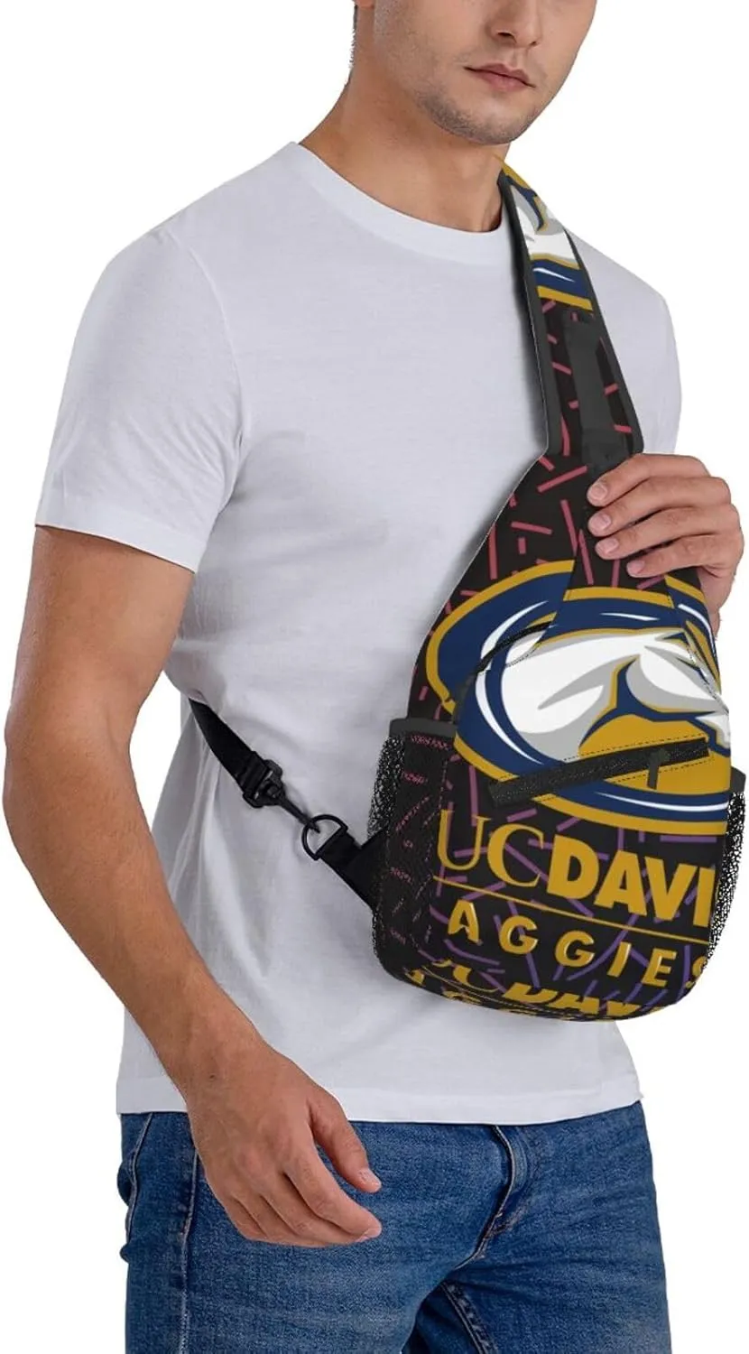 Uc Davis Aggies Small Crossbody Backpack Sling Bag For Men Women Mini One Shoulder Chest Bags Gym Sport Travel Hiking Daypack