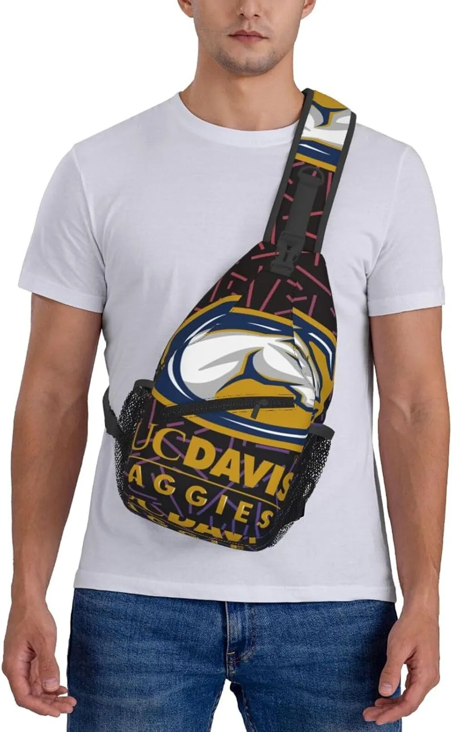 Uc Davis Aggies Small Crossbody Backpack Sling Bag For Men Women Mini One Shoulder Chest Bags Gym Sport Travel Hiking Daypack