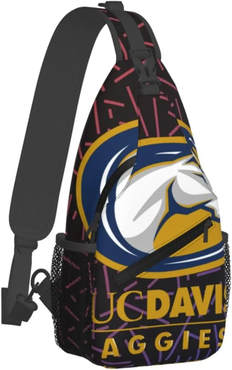 Uc Davis Aggies Small Crossbody Backpack Sling Bag For Men Women Mini One Shoulder Chest Bags Gym Sport Travel Hiking Daypack