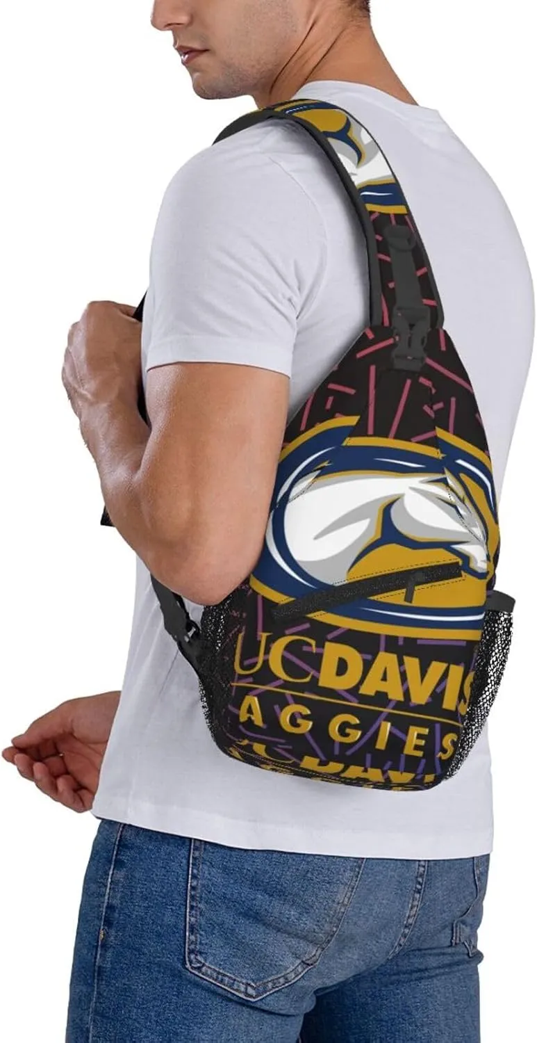 Uc Davis Aggies Small Crossbody Backpack Sling Bag For Men Women Mini One Shoulder Chest Bags Gym Sport Travel Hiking Daypack