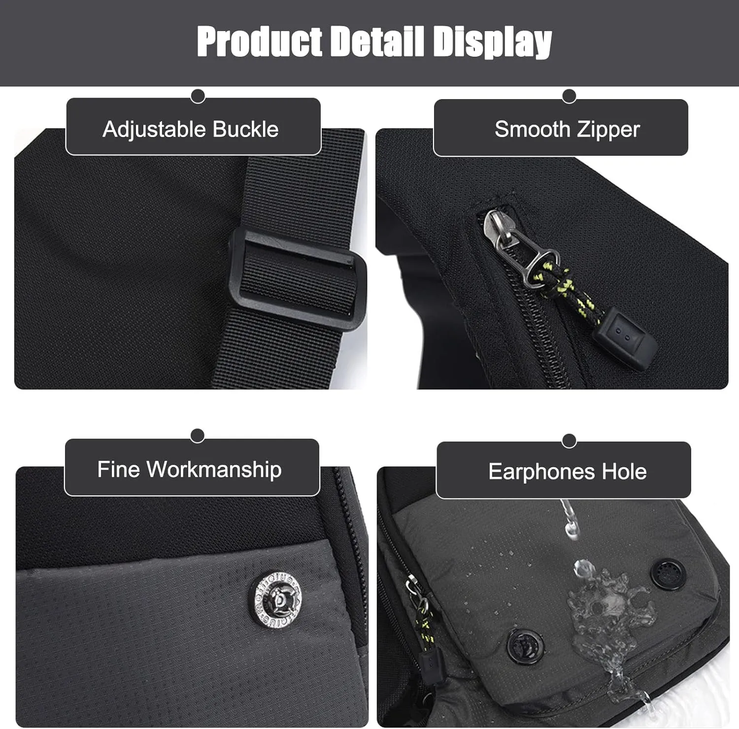 Ultralight Sling Bags Outdoor Hiking Daypacks Chest Shoulder Bag Men Crossbody Bags Women Waist Bag Cover Pack Rucksack for Travel Hiking Bicycle Sport Gym Daypacks Small DaypacksBlack B