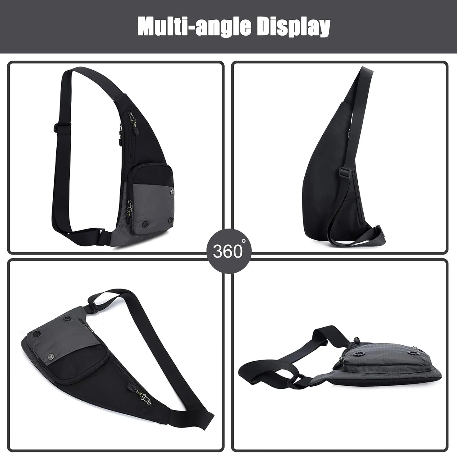 Ultralight Sling Bags Outdoor Hiking Daypacks Chest Shoulder Bag Men Crossbody Bags Women Waist Bag Cover Pack Rucksack for Travel Hiking Bicycle Sport Gym Daypacks Small DaypacksBlack B