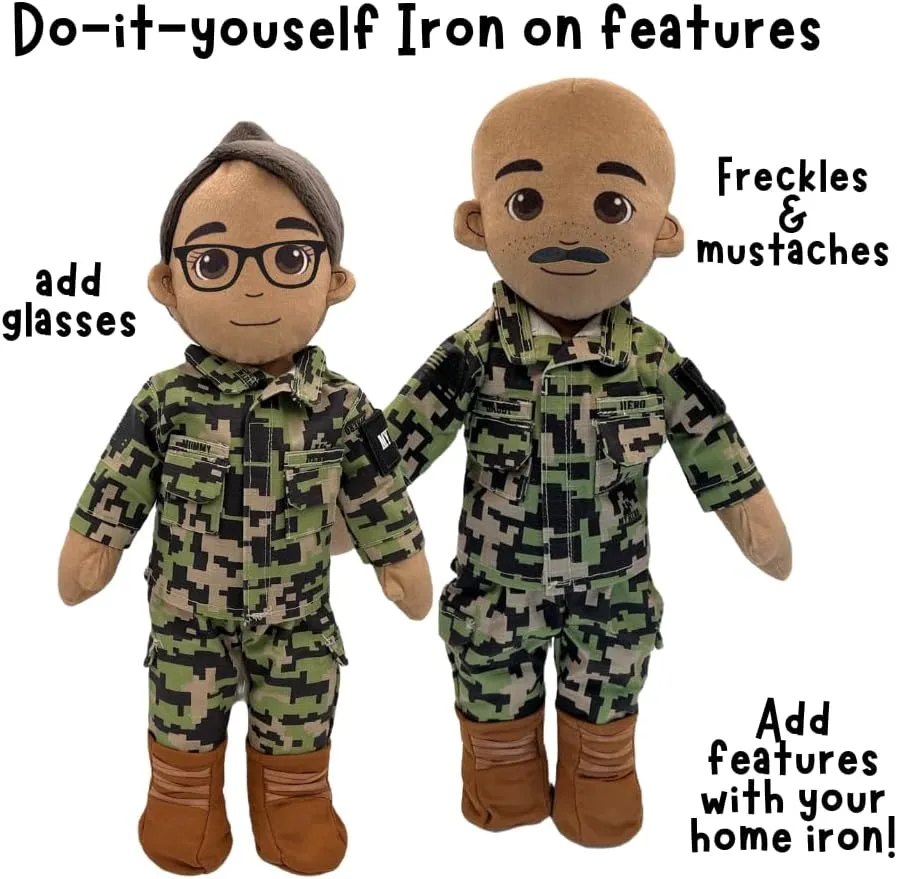 UMBO My Hero 14" Navy Sailor Recordable Plush Military Doll Over 1 Hour Audio Storage Personalized Gift for Deployment, Separation, or Storytime Ultimate Daddy Doll