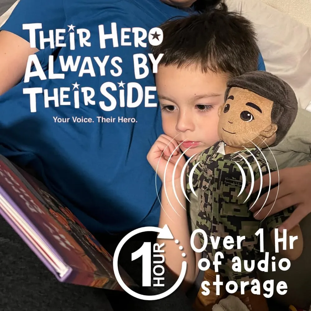 UMBO My Hero 14" Navy Sailor Recordable Plush Military Doll Over 1 Hour Audio Storage Personalized Gift for Deployment, Separation, or Storytime Ultimate Daddy Doll