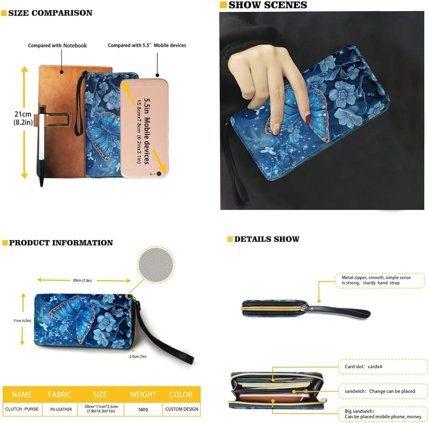 Underarm Purse Set for Women Soft Shoulder Purse Handbag with Wallet Set Smooth Top-Handle Shoulder Bag Clutch