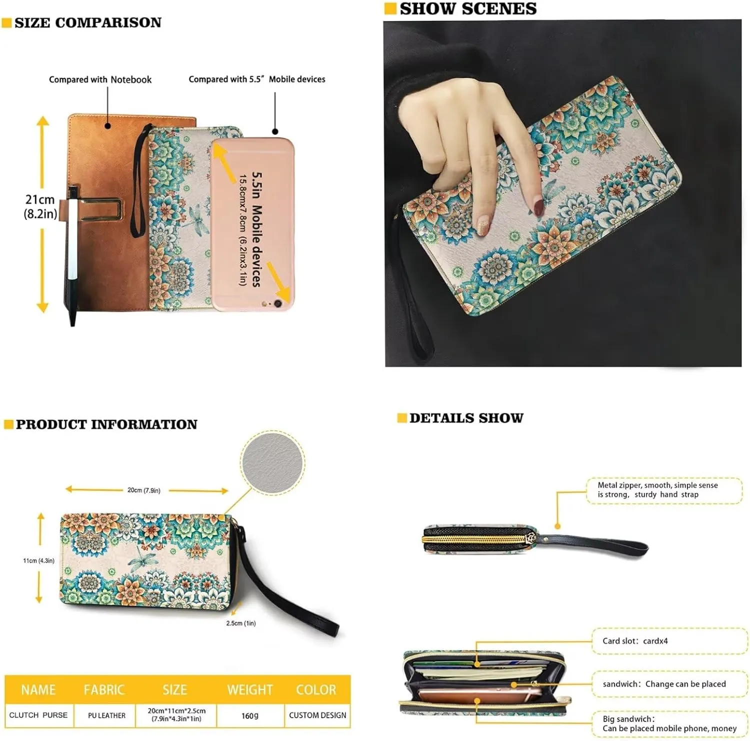 Underarm Purse Set for Women Soft Shoulder Purse Handbag with Wallet Set Smooth Top-Handle Shoulder Bag Clutch