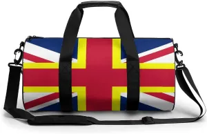 Union Jack Flag Yellow Cross Travel Duffel Bag Gym Bags Sports Tote Shoulder Weekender Handbag for Men Women