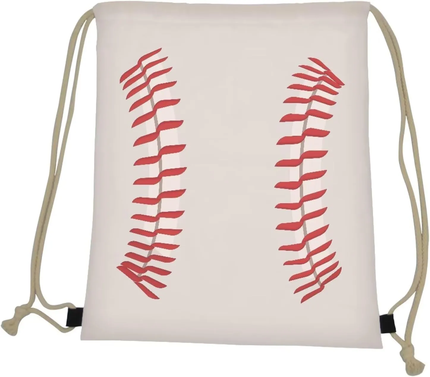 Unique Baseball Drawstring Backpack for Baseball Game Gym Beach for Boys White Tote Bag for Hiking Travel Outdoor Sport Bag