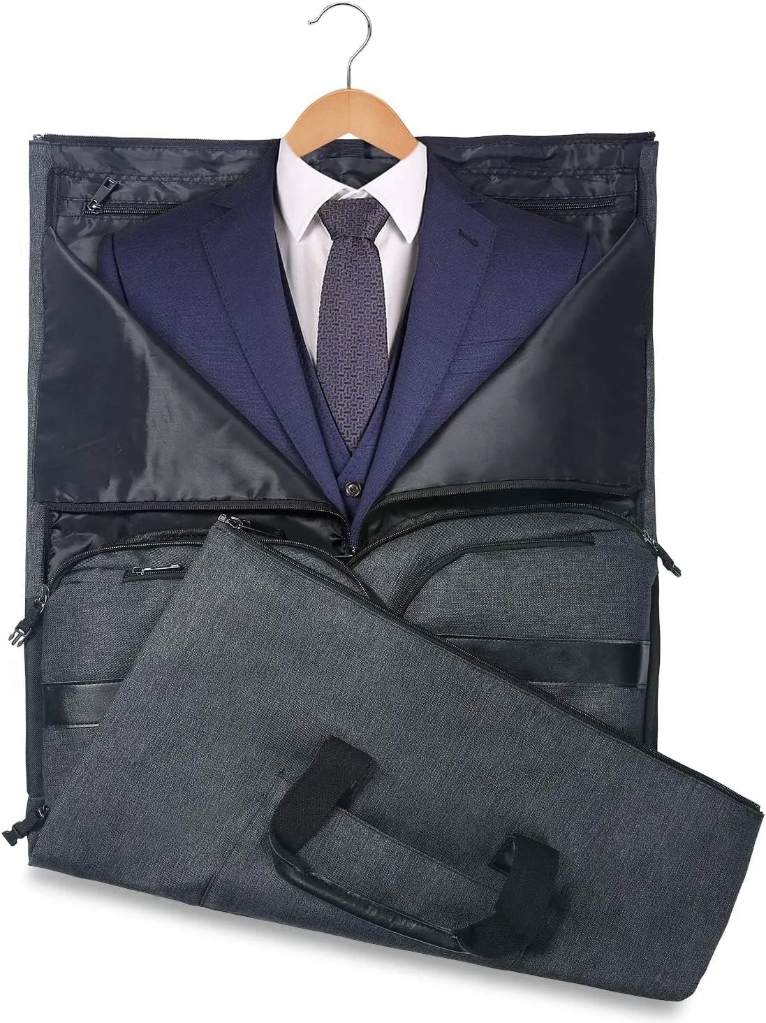 UNIQUEBELLA Carry on Garment Bag for Travel Convertible Garment Duffel Suit Bag with Shoe Compartment Weekend Flight Bag for Men Women