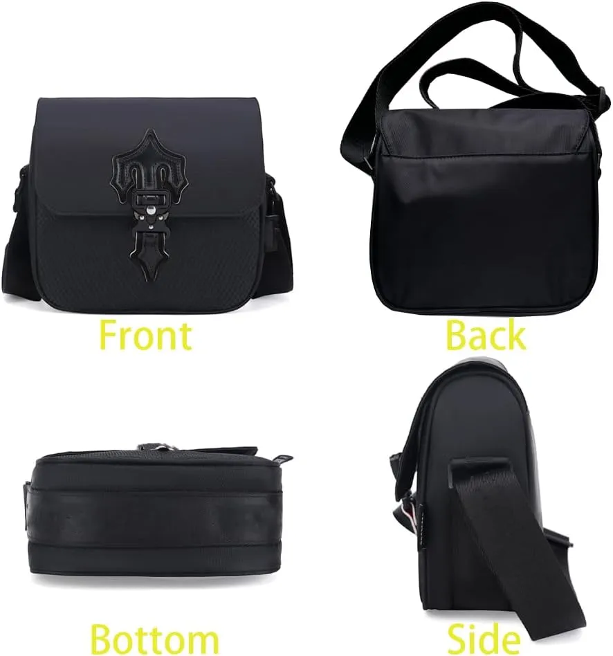 Unisex Compact Crossbody Bag with Mesh Panel & Adjustable Strap, Lightweight Oxford Fabric, 3L Capacity for Daily