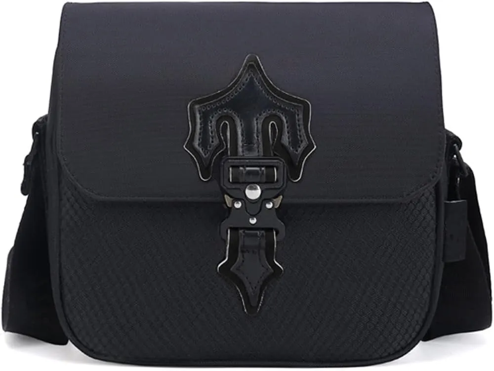 Unisex Compact Crossbody Bag with Mesh Panel & Adjustable Strap, Lightweight Oxford Fabric, 3L Capacity for Daily