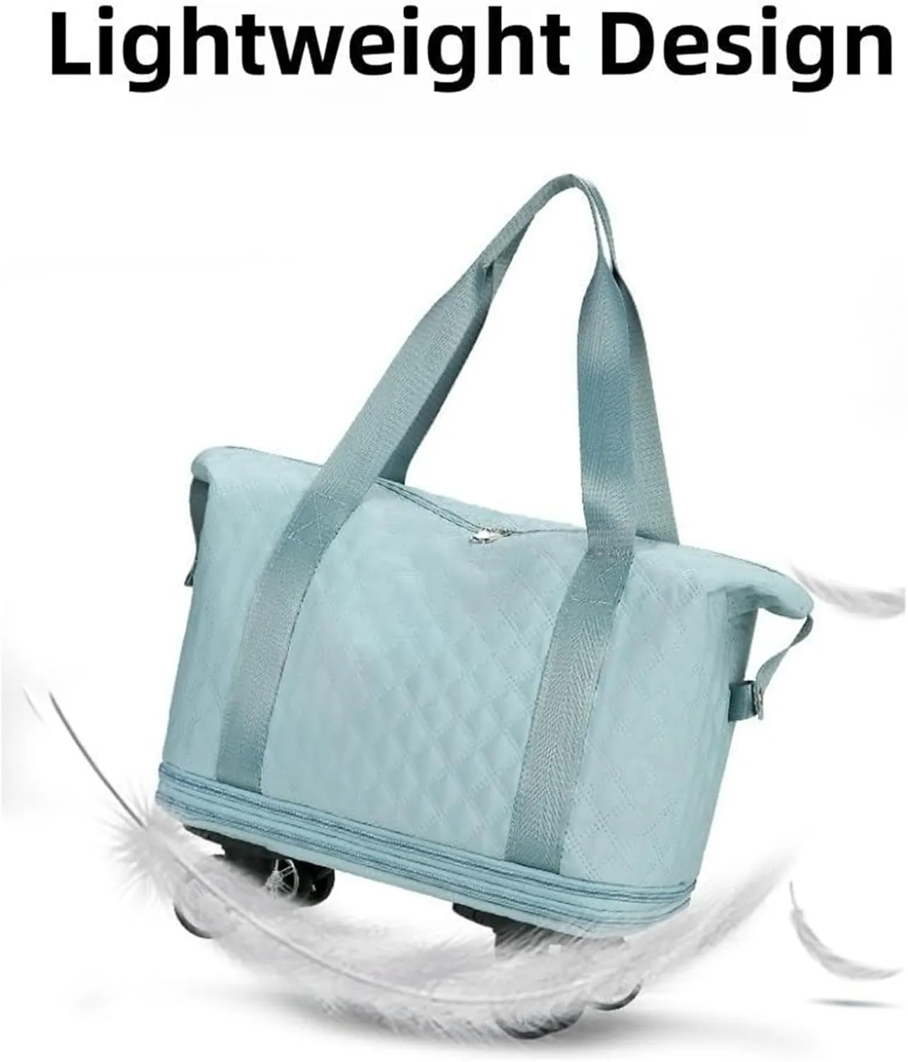 Universal Wheel Travel Bag, Silent Universal Wheel Double-Layer Expandable Duffel Bag,Oxford Cloth Travel Tote Bags，Wheeled Travel Duffle Bag,Gift For Wife And Parents(Lotus Color)