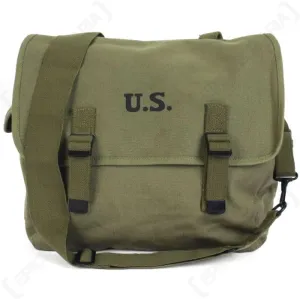 U.S. WW2 M1936 Musette Bag w/Shoulder Strap,WWII Shoulder Messenger Bag, Vintage Tactical Bags Military Crossbody Haversack