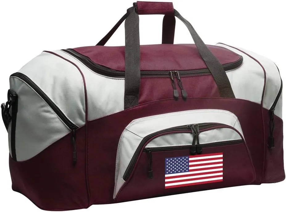 USA Flag Gym Bag Deluxe American Flag Duffle Bag