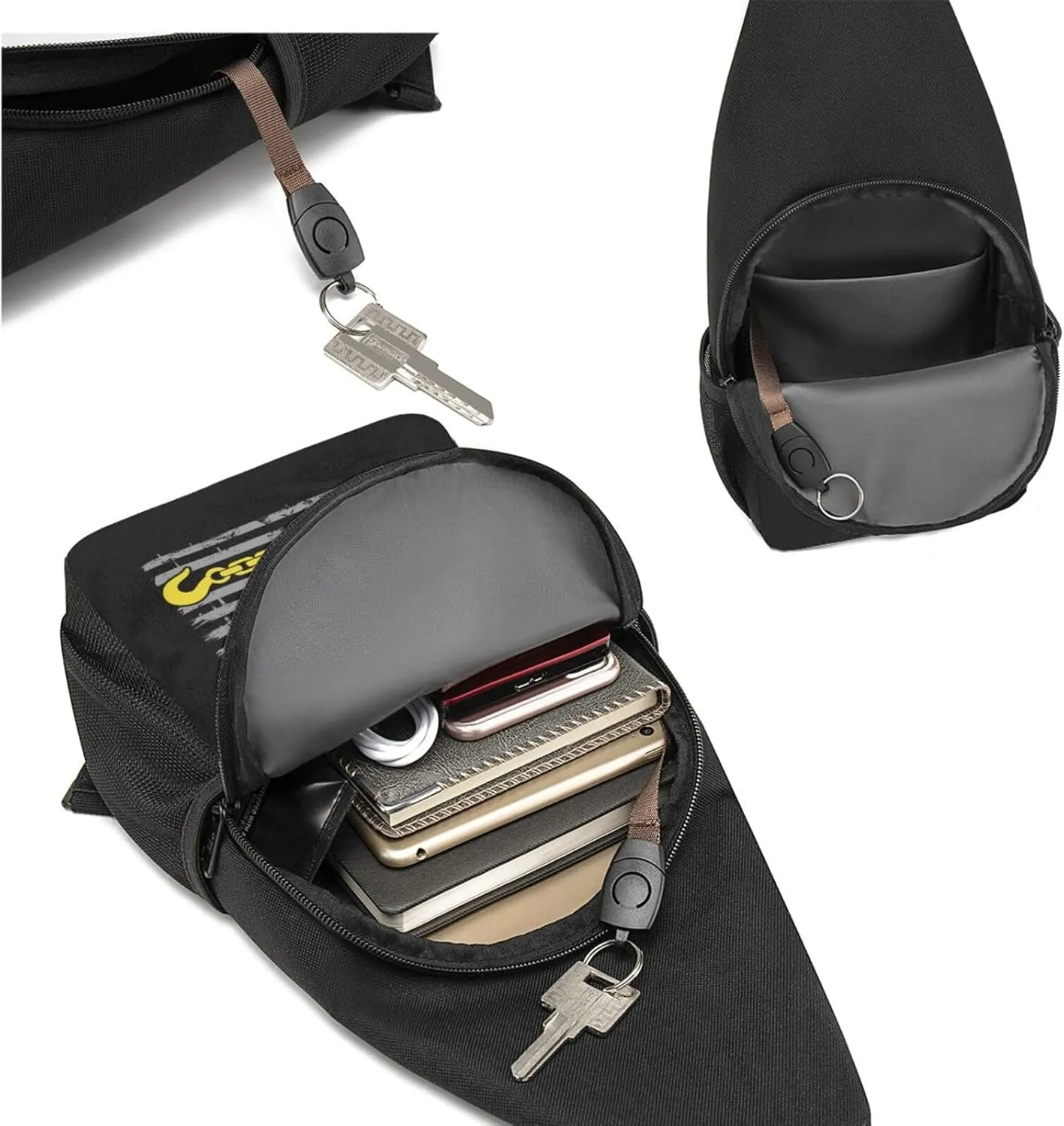USA Thin Yellow Line Flag Tow Truck Driver Chest Pack Leisure Shoulder Crossbody Chest Bag