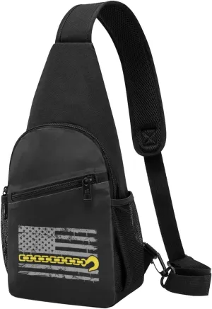 USA Thin Yellow Line Flag Tow Truck Driver Chest Pack Leisure Shoulder Crossbody Chest Bag