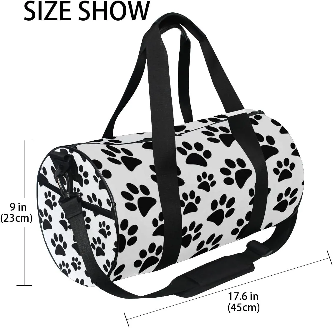 Use4 Animal Footprint Paw Print Travel Duffel Bag Sport Gym Luggage Bag for Men Women
