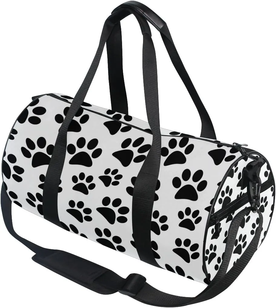Use4 Animal Footprint Paw Print Travel Duffel Bag Sport Gym Luggage Bag for Men Women