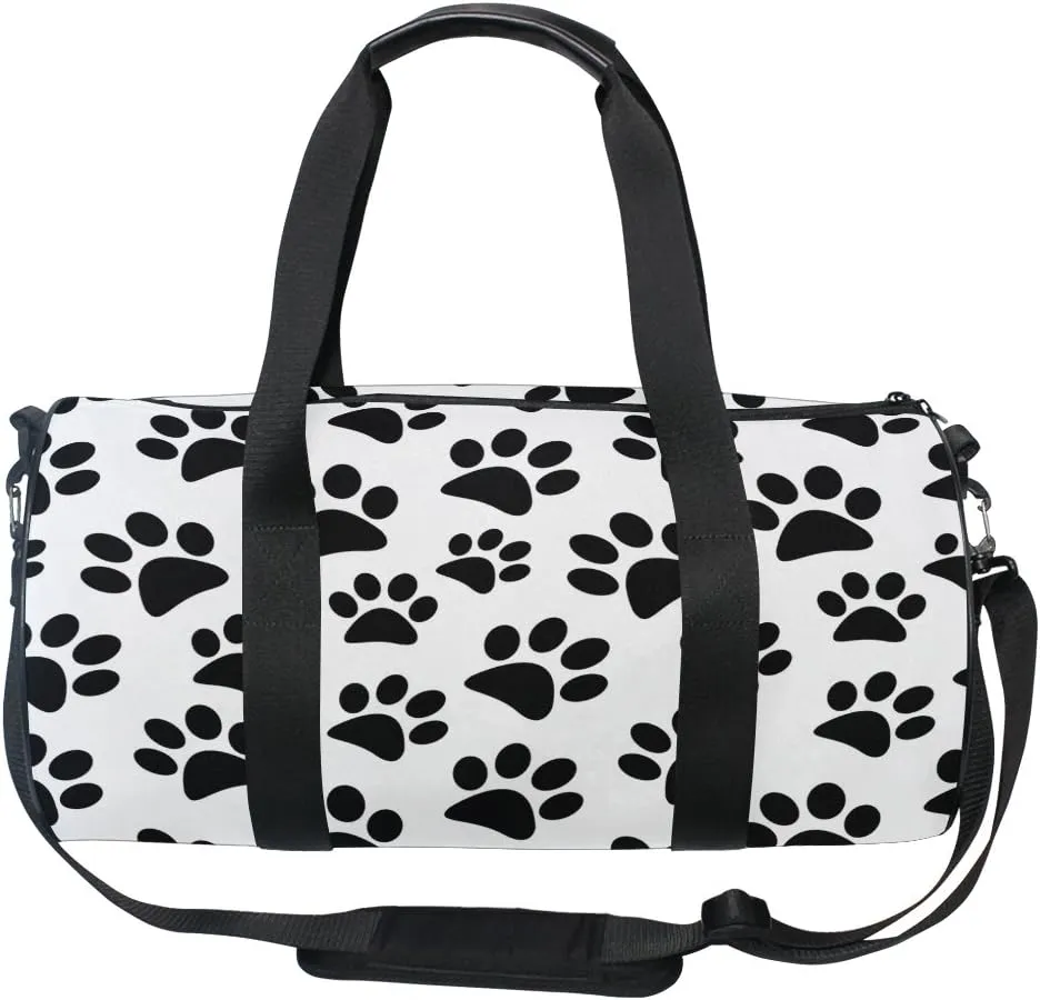 Use4 Animal Footprint Paw Print Travel Duffel Bag Sport Gym Luggage Bag for Men Women