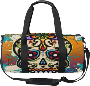 Use4 Day of the Dead Sugar Skull Travel Duffel Bag Sport Gym Luggage Bag for Men Women