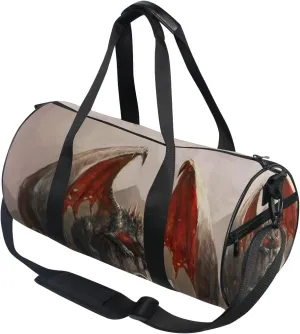 Use4 Dragon Sleeping Castle Travel Duffel Bag Sport Gym Luggage Bag for Men Women