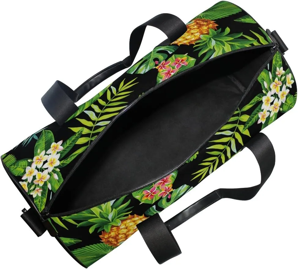 Use4 Hawaiian Pineapple Fruit Palm Tree Travel Duffel Bag Sport Gym Luggage Bag for Men Women