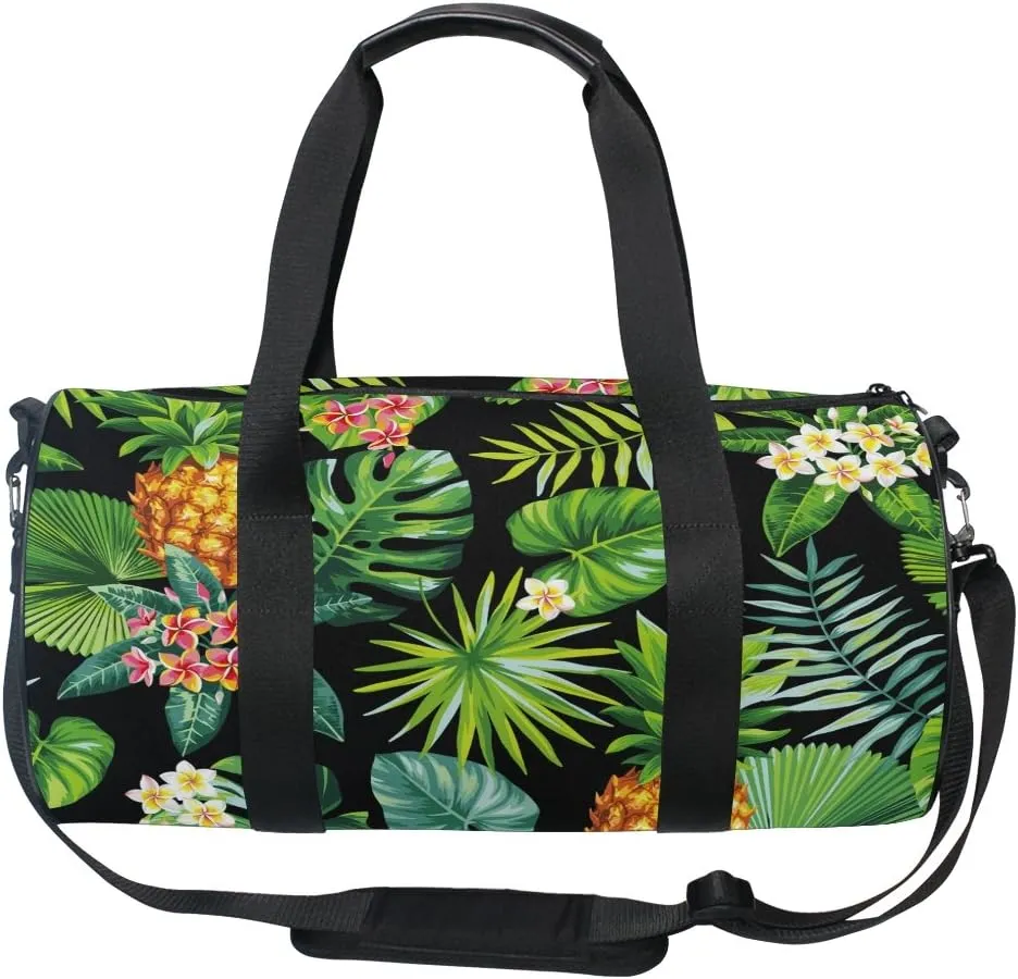 Use4 Hawaiian Pineapple Fruit Palm Tree Travel Duffel Bag Sport Gym Luggage Bag for Men Women