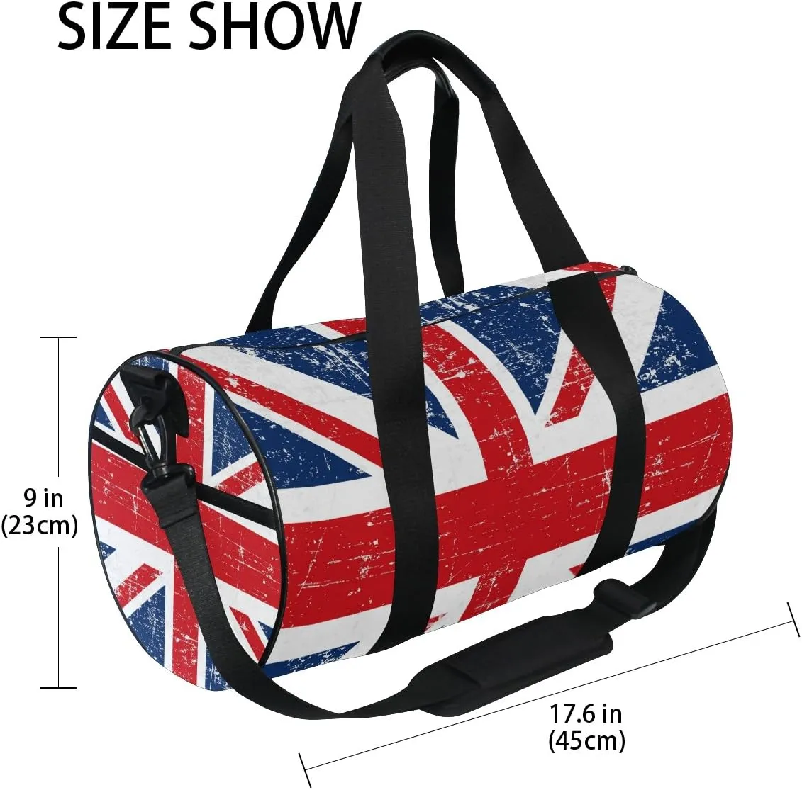 Use4 Retro Union Jack British Flag Travel Duffel Bag Sport Gym Luggage Bag for Men Women