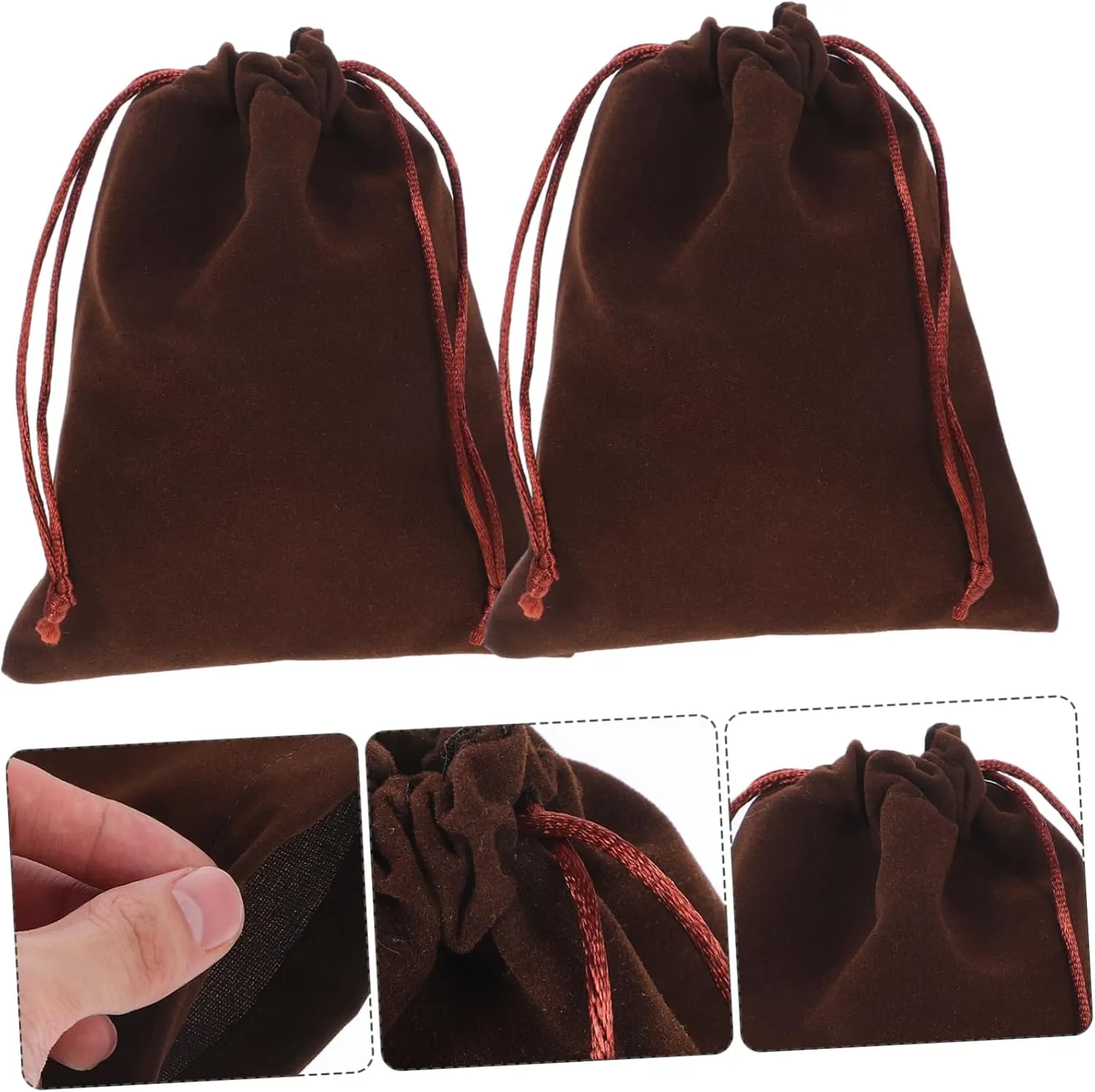 UTHCLO 20pcs Portable Drawstring present Bags Short Plush Pouches for Jewelry Treats and Party Supplies for Home Storage and Outdoor Use