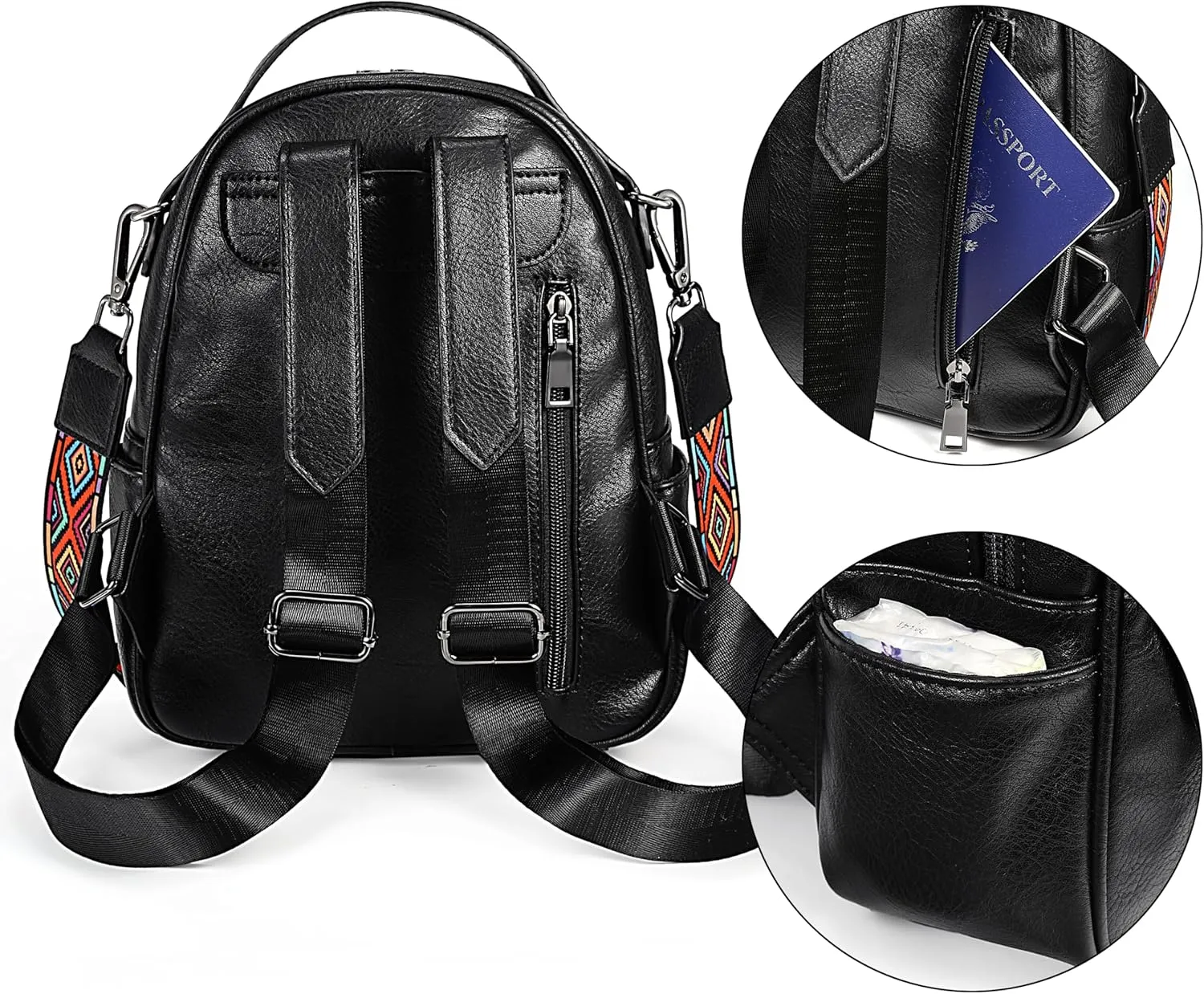 UTO Mini Backpack for Women Ladies Shoulder Backpack Fashion Handbag Convertible Shoulder Bag Purse