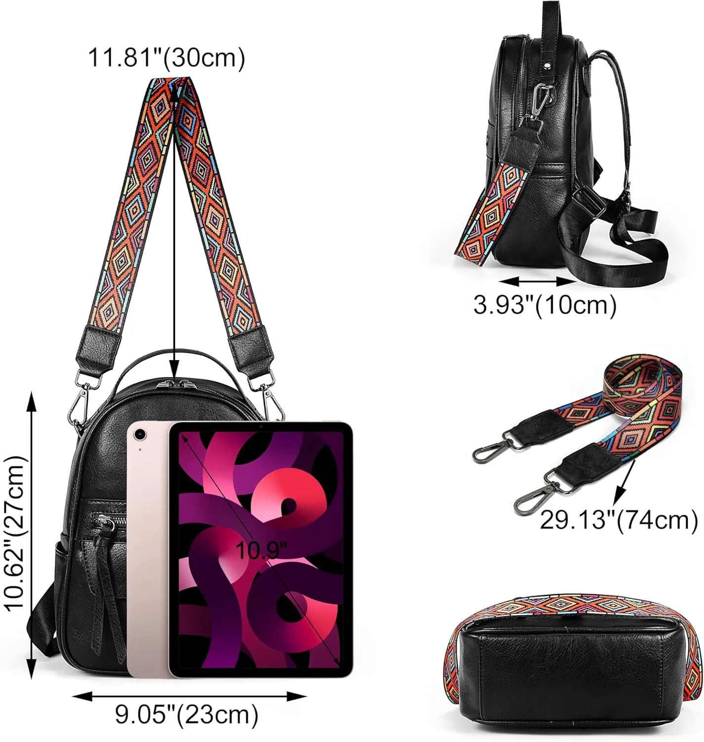 UTO Mini Backpack for Women Ladies Shoulder Backpack Fashion Handbag Convertible Shoulder Bag Purse