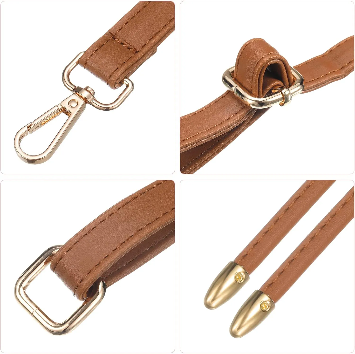 uxcell Leather Purse Making Kit, 5Pcs DIY PU Leather Bag Backpack Making Set Bag Bottom, Shoulder Strap, Flap Cover,Drawstring for Purse DIY Making - Brown