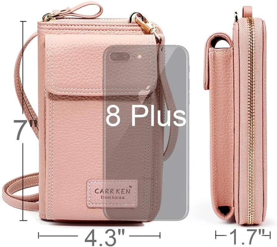 Valentoria Womens Crossbody Bag Cell phone Wallet Small Shoulder Purse Leather Card Handbag
