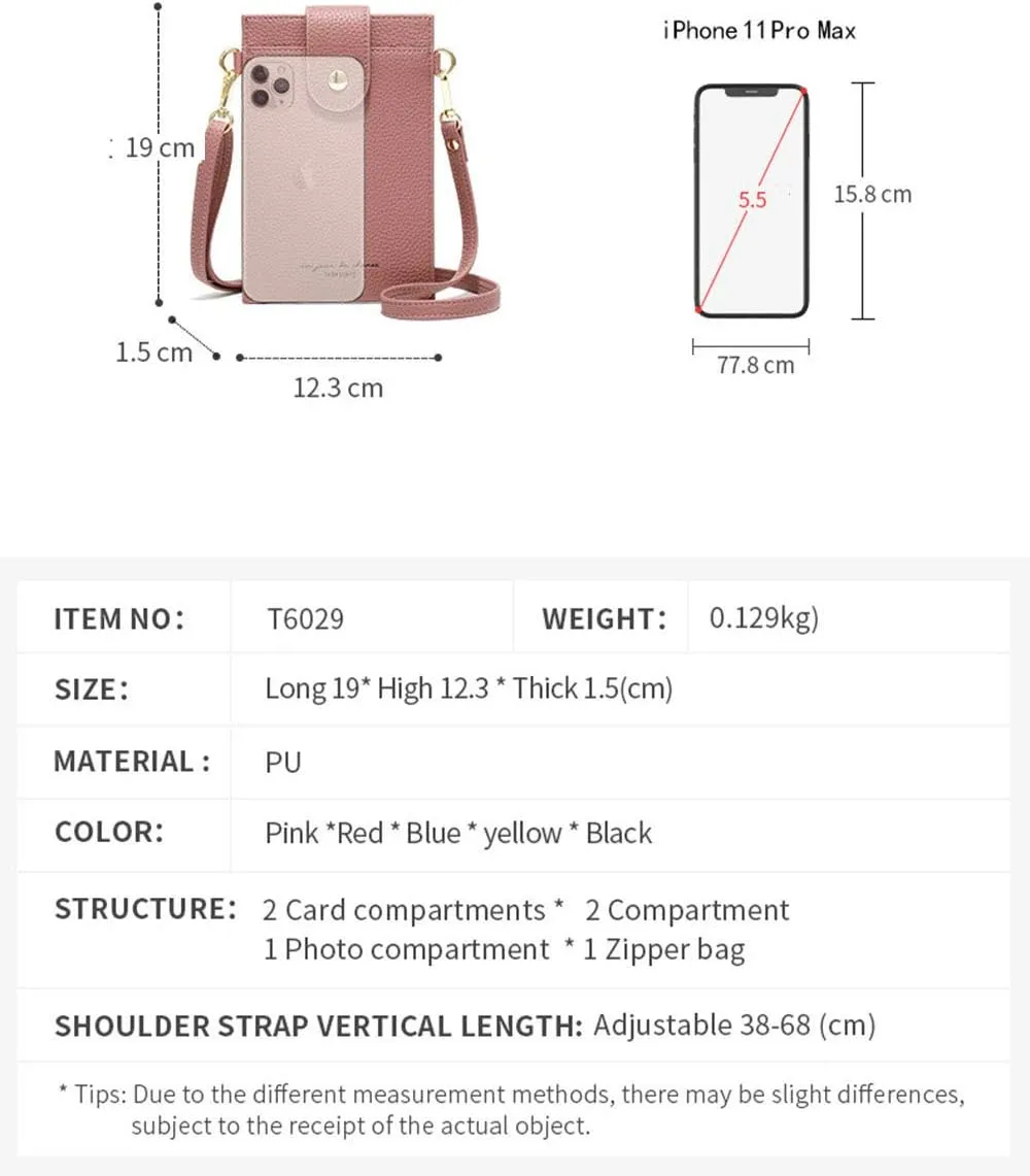 Valentoria Womens Crossbody Cellphone Bag Small Shoulder Purse Card Wallet Satchel Pouch
