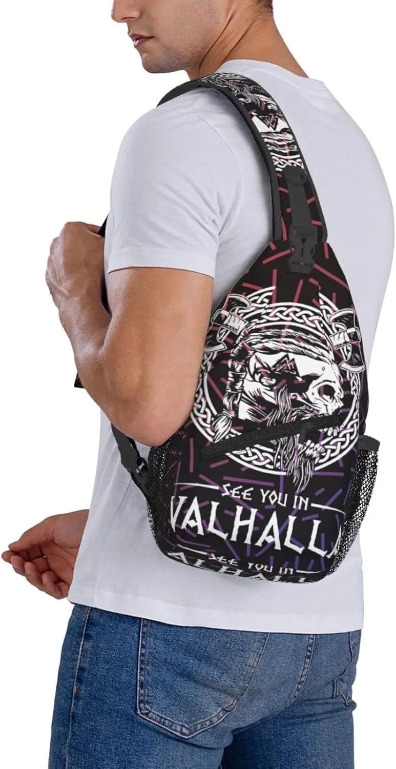 Valhalla Small Crossbody Backpack Sling Bag For Men Women Mini One Shoulder Chest Bags Gym Sport Travel Hiking Daypack