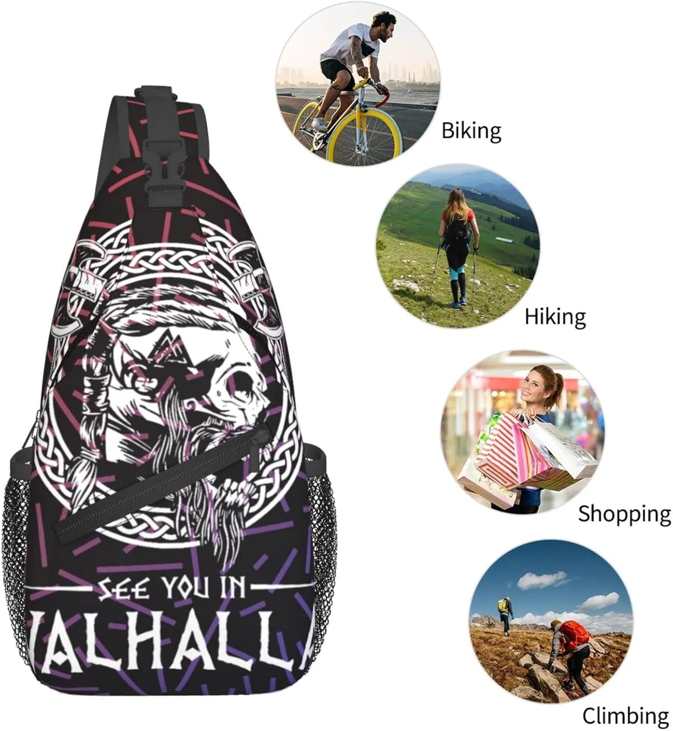 Valhalla Small Crossbody Backpack Sling Bag For Men Women Mini One Shoulder Chest Bags Gym Sport Travel Hiking Daypack