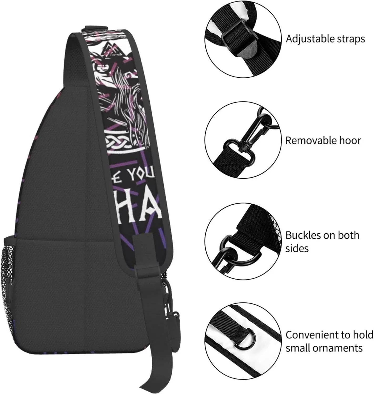 Valhalla Small Crossbody Backpack Sling Bag For Men Women Mini One Shoulder Chest Bags Gym Sport Travel Hiking Daypack