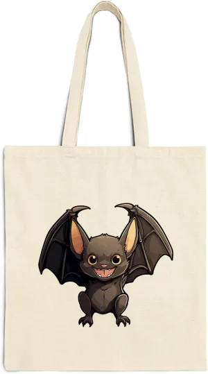 Vampire Bat Cotton Tote Bag for Women Men Casual Tote Bag Cloth Canvas Shopping Bags with Handles Cute Bags Everyday Use 15" x 16" Aesthetic Gift ID44997