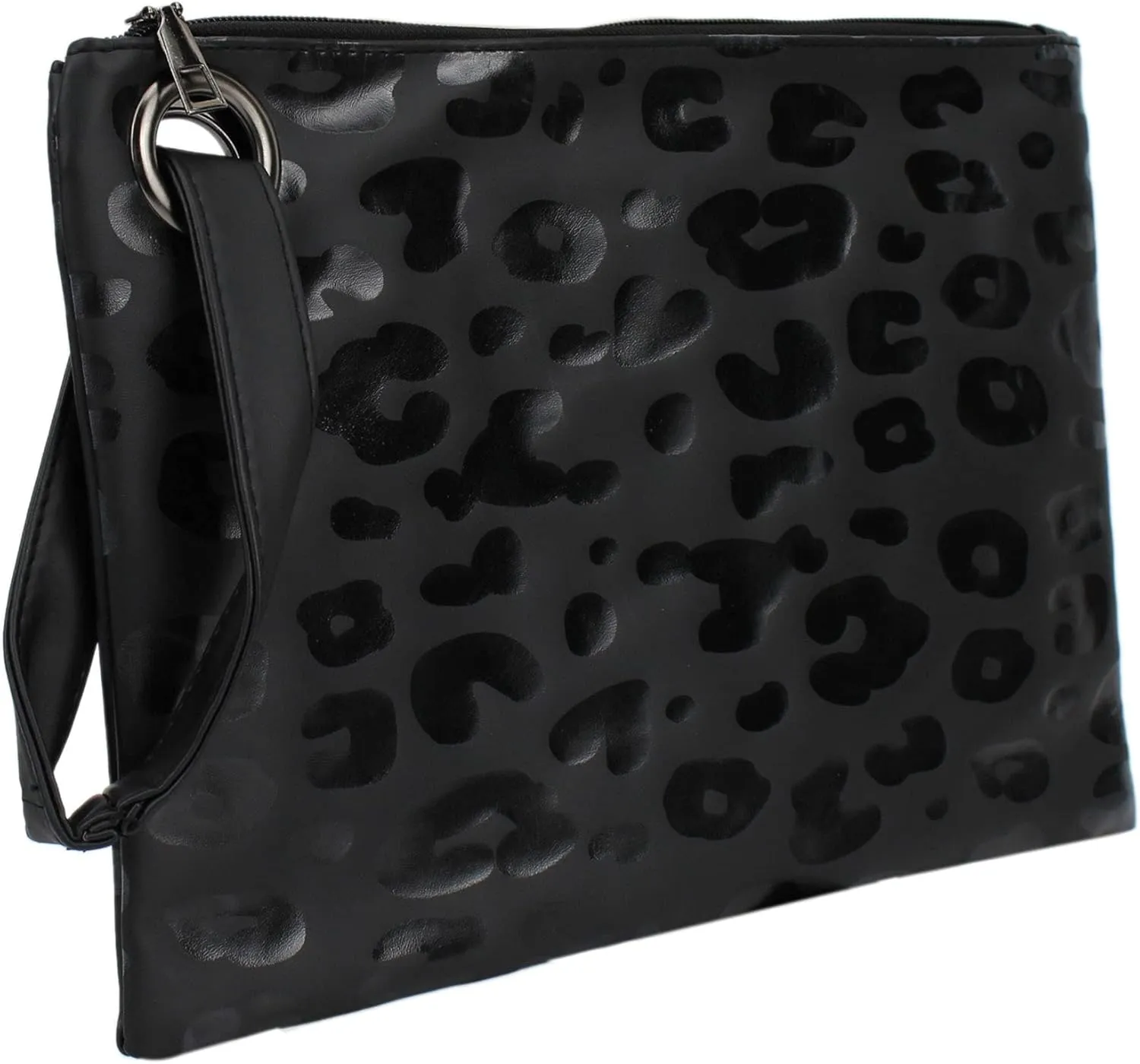 Van Caro Oversized Leather Crocodile Clutch Envelope Purse Evening Handbag for Women