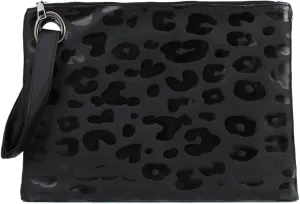 Van Caro Oversized Leather Crocodile Clutch Envelope Purse Evening Handbag for Women