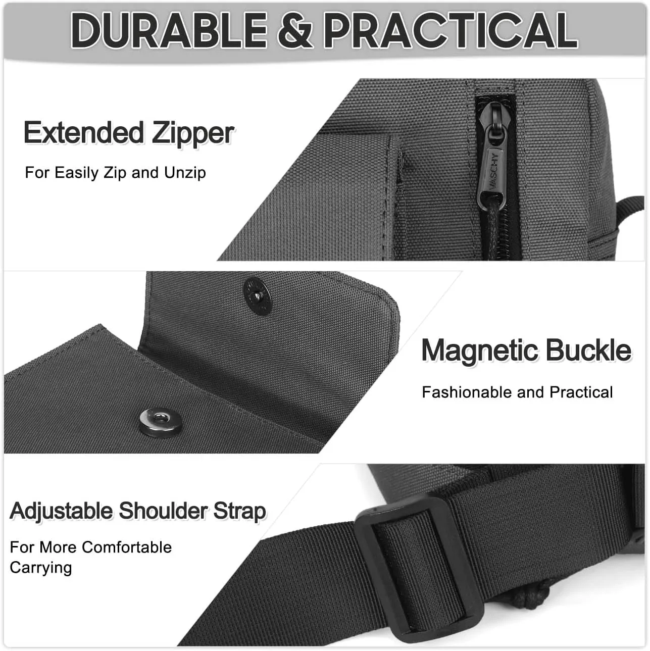 VASCHY Small Messenger Bag, Lightweight Casual Crossbody Sling Shoulder Side Bag for Men Women for Work/Travel/Daily