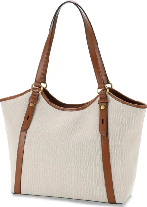 VASCHY Tote Bag Purse for Women, Fashion Large Vegan Leather Top Handle Satchel Shoulder Bag Handbag with Zipper for Work