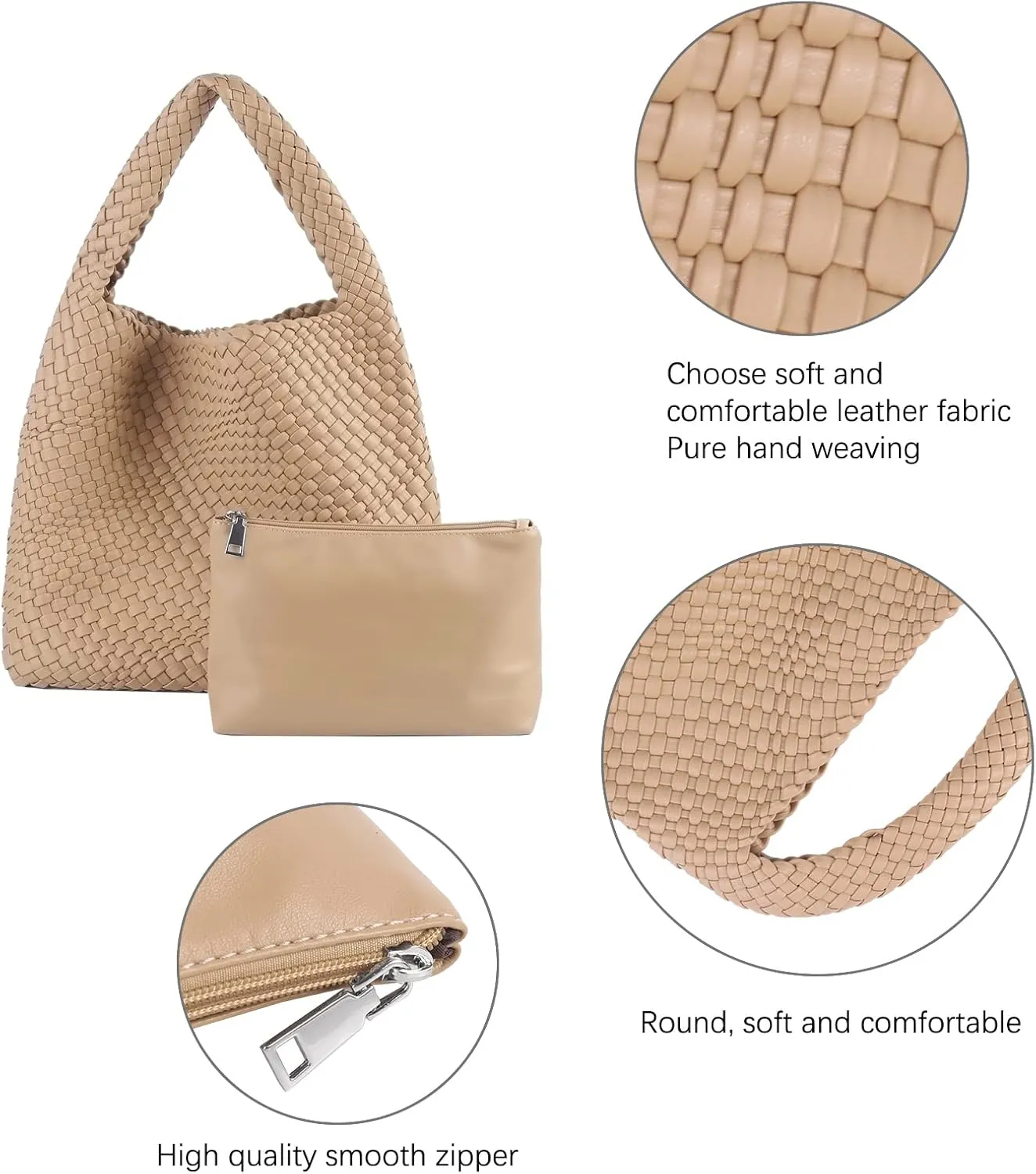 Vegan Leather Tote Bag For Women, Handmade Large Hobo Bag,Casual Shoulder Bag,Travel Underarm Purse Commuter Handbag