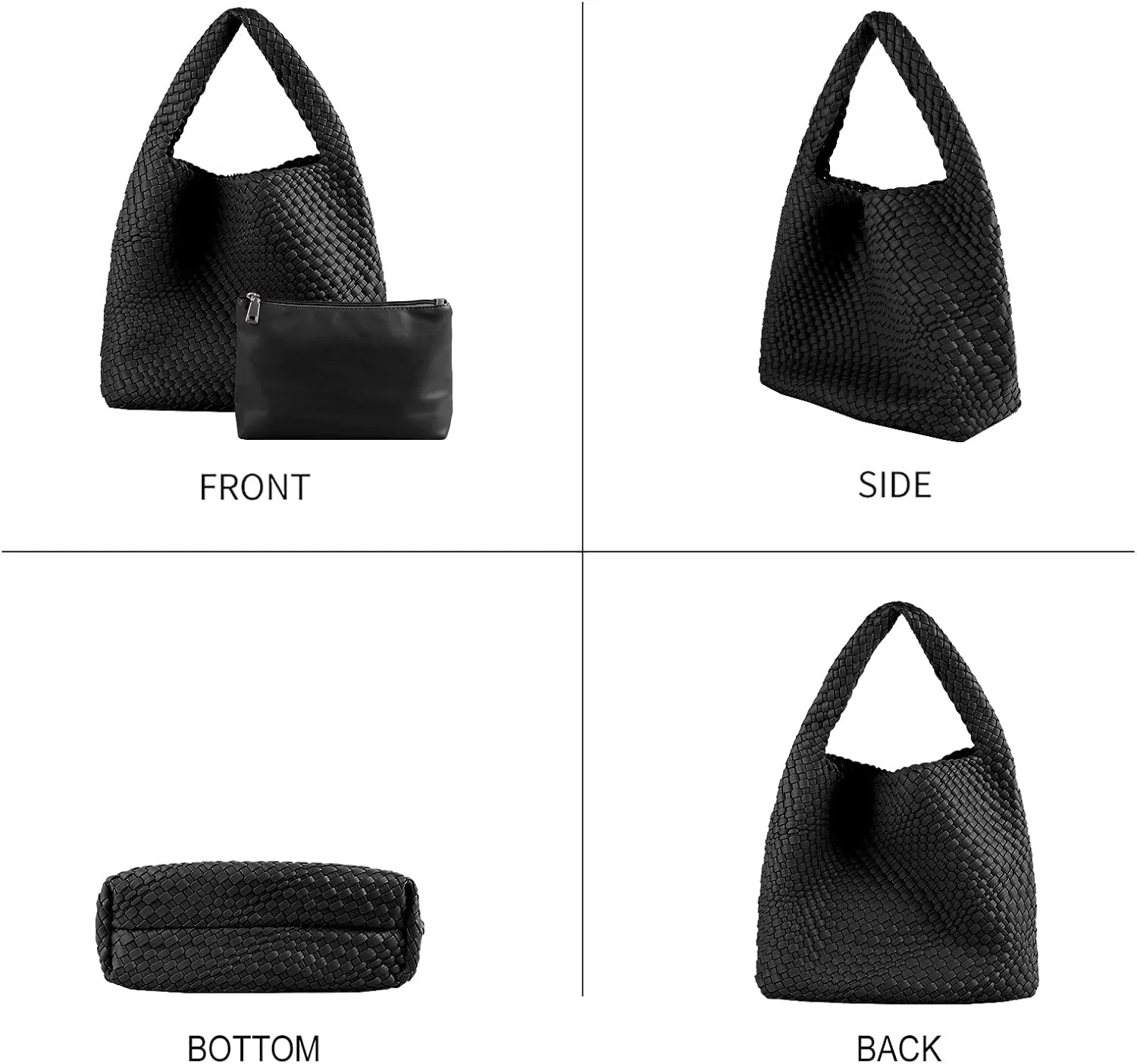 Vegan Leather Tote Bag For Women, Handmade Large Hobo Bag,Casual Shoulder Bag,Travel Underarm Purse Commuter Handbag